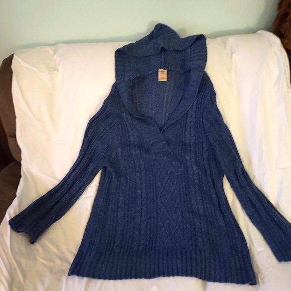 Faded Glory Woman Blue Hooded Sweater - Picture 1 of 7